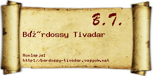 Bárdossy Tivadar névjegykártya