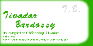 tivadar bardossy business card